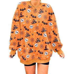 imageZeagoo Christmas Sweatshirt for Women Crewneck Christmas Tree Long Sleeve Shirt Xmas Holiday Party Pullover Sweater TopsYellowskull
