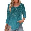 imageZeagoo 34 Length Sleeve Womens Tops Round Neck Casual Summer Tunic Tops Basic Tees Blouses Dressy TShirts Pleated ShirtsAgreen