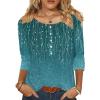 imageZeagoo 34 Length Sleeve Womens Tops Round Neck Casual Summer Tunic Tops Basic Tees Blouses Dressy TShirts Pleated ShirtsAgreen