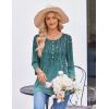 imageZeagoo 34 Length Sleeve Womens Tops Round Neck Casual Summer Tunic Tops Basic Tees Blouses Dressy TShirts Pleated ShirtsAgreen