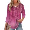 imageZeagoo 34 Length Sleeve Womens Tops Round Neck Casual Summer Tunic Tops Basic Tees Blouses Dressy TShirts Pleated ShirtsApurple