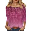 imageZeagoo 34 Length Sleeve Womens Tops Round Neck Casual Summer Tunic Tops Basic Tees Blouses Dressy TShirts Pleated ShirtsApurple