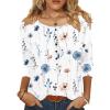 imageZeagoo 34 Length Sleeve Womens Tops Round Neck Casual Summer Tunic Tops Basic Tees Blouses Dressy TShirts Pleated ShirtsAwhite