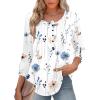 imageZeagoo 34 Length Sleeve Womens Tops Round Neck Casual Summer Tunic Tops Basic Tees Blouses Dressy TShirts Pleated ShirtsAwhite