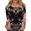 imageZeagoo 34 Length Sleeve Womens Tops Round Neck Casual Summer Tunic Tops Basic Tees Blouses Dressy TShirts Pleated ShirtsBlackpink