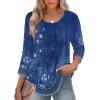 imageZeagoo 34 Length Sleeve Womens Tops Round Neck Casual Summer Tunic Tops Basic Tees Blouses Dressy TShirts Pleated ShirtsBlue