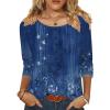 imageZeagoo 34 Length Sleeve Womens Tops Round Neck Casual Summer Tunic Tops Basic Tees Blouses Dressy TShirts Pleated ShirtsBlue