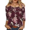 imageZeagoo 34 Length Sleeve Womens Tops Round Neck Casual Summer Tunic Tops Basic Tees Blouses Dressy TShirts Pleated ShirtsDh1021