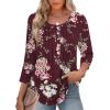 imageZeagoo 34 Length Sleeve Womens Tops Round Neck Casual Summer Tunic Tops Basic Tees Blouses Dressy TShirts Pleated ShirtsDh1021