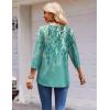 imageZeagoo 34 Length Sleeve Womens Tops Round Neck Casual Summer Tunic Tops Basic Tees Blouses Dressy TShirts Pleated ShirtsGreen