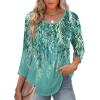 imageZeagoo 34 Length Sleeve Womens Tops Round Neck Casual Summer Tunic Tops Basic Tees Blouses Dressy TShirts Pleated ShirtsGreen
