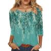imageZeagoo 34 Length Sleeve Womens Tops Round Neck Casual Summer Tunic Tops Basic Tees Blouses Dressy TShirts Pleated ShirtsGreen