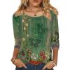 imageZeagoo 34 Length Sleeve Womens Tops Round Neck Casual Summer Tunic Tops Basic Tees Blouses Dressy TShirts Pleated ShirtsGreenyellow