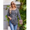 imageZeagoo 34 Length Sleeve Womens Tops Round Neck Casual Summer Tunic Tops Basic Tees Blouses Dressy TShirts Pleated ShirtsMz473