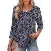 imageZeagoo 34 Length Sleeve Womens Tops Round Neck Casual Summer Tunic Tops Basic Tees Blouses Dressy TShirts Pleated ShirtsMz473