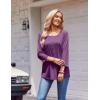 imageZeagoo 34 Length Sleeve Womens Tops Round Neck Casual Summer Tunic Tops Basic Tees Blouses Dressy TShirts Pleated ShirtsPurple