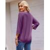 imageZeagoo 34 Length Sleeve Womens Tops Round Neck Casual Summer Tunic Tops Basic Tees Blouses Dressy TShirts Pleated ShirtsPurple