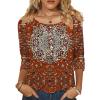 imageZeagoo 34 Length Sleeve Womens Tops Round Neck Casual Summer Tunic Tops Basic Tees Blouses Dressy TShirts Pleated ShirtsRed