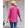imageZeagoo 34 Length Sleeve Womens Tops Round Neck Casual Summer Tunic Tops Basic Tees Blouses Dressy TShirts Pleated ShirtsRose