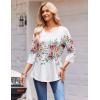 imageZeagoo 34 Length Sleeve Womens Tops Round Neck Casual Summer Tunic Tops Basic Tees Blouses Dressy TShirts Pleated ShirtsWhite