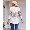 imageZeagoo 34 Length Sleeve Womens Tops Round Neck Casual Summer Tunic Tops Basic Tees Blouses Dressy TShirts Pleated ShirtsWhite