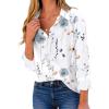 imageZeagoo Button Down Shirt for Women Long Sleeve Blouses Floral Printed Tops Business Casual Work Outfits SXXLFloral White