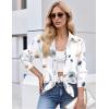imageZeagoo Button Down Shirt for Women Long Sleeve Blouses Floral Printed Tops Business Casual Work Outfits SXXLFloral White