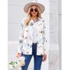 imageZeagoo Button Down Shirt for Women Long Sleeve Blouses Floral Printed Tops Business Casual Work Outfits SXXLFloral White