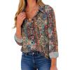 imageZeagoo Button Down Shirt for Women Long Sleeve Blouses Floral Printed Tops Business Casual Work Outfits SXXLMulticolor 721