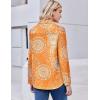 imageZeagoo Button Down Shirt for Women Long Sleeve Blouses Floral Printed Tops Business Casual Work Outfits SXXLOrange Printed