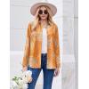 imageZeagoo Button Down Shirt for Women Long Sleeve Blouses Floral Printed Tops Business Casual Work Outfits SXXLOrange Printed