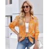 imageZeagoo Button Down Shirt for Women Long Sleeve Blouses Floral Printed Tops Business Casual Work Outfits SXXLOrange Printed