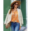 imageZeagoo Button Down Shirt for Women Long Sleeve Blouses Floral Printed Tops Business Casual Work Outfits SXXLOrange Printed