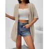 imageZeagoo Lightweight Summer Cardigan for Women Short Sleeve V Neck Crochet Kimonos Loose Open Front Hollow Out Cover UpsBeige