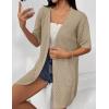 imageZeagoo Lightweight Summer Cardigan for Women Short Sleeve V Neck Crochet Kimonos Loose Open Front Hollow Out Cover UpsBeige