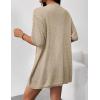 imageZeagoo Lightweight Summer Cardigan for Women Short Sleeve V Neck Crochet Kimonos Loose Open Front Hollow Out Cover UpsBeige