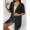 imageZeagoo Lightweight Summer Cardigan for Women Short Sleeve V Neck Crochet Kimonos Loose Open Front Hollow Out Cover UpsBlack