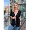 imageZeagoo Lightweight Summer Cardigan for Women Short Sleeve V Neck Crochet Kimonos Loose Open Front Hollow Out Cover UpsBlack