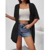 imageZeagoo Lightweight Summer Cardigan for Women Short Sleeve V Neck Crochet Kimonos Loose Open Front Hollow Out Cover UpsBlack