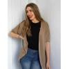 imageZeagoo Lightweight Summer Cardigan for Women Short Sleeve V Neck Crochet Kimonos Loose Open Front Hollow Out Cover UpsBrown