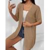 imageZeagoo Lightweight Summer Cardigan for Women Short Sleeve V Neck Crochet Kimonos Loose Open Front Hollow Out Cover UpsBrown