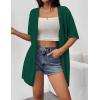 imageZeagoo Lightweight Summer Cardigan for Women Short Sleeve V Neck Crochet Kimonos Loose Open Front Hollow Out Cover UpsGreen