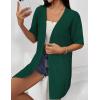 imageZeagoo Lightweight Summer Cardigan for Women Short Sleeve V Neck Crochet Kimonos Loose Open Front Hollow Out Cover UpsGreen