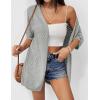 imageZeagoo Lightweight Summer Cardigan for Women Short Sleeve V Neck Crochet Kimonos Loose Open Front Hollow Out Cover UpsLight Grey