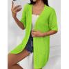 imageZeagoo Lightweight Summer Cardigan for Women Short Sleeve V Neck Crochet Kimonos Loose Open Front Hollow Out Cover UpsNeon Green
