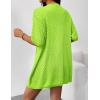 imageZeagoo Lightweight Summer Cardigan for Women Short Sleeve V Neck Crochet Kimonos Loose Open Front Hollow Out Cover UpsNeon Green