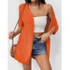 imageZeagoo Lightweight Summer Cardigan for Women Short Sleeve V Neck Crochet Kimonos Loose Open Front Hollow Out Cover UpsOrange