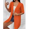 imageZeagoo Lightweight Summer Cardigan for Women Short Sleeve V Neck Crochet Kimonos Loose Open Front Hollow Out Cover UpsOrange