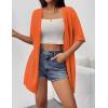 imageZeagoo Lightweight Summer Cardigan for Women Short Sleeve V Neck Crochet Kimonos Loose Open Front Hollow Out Cover UpsOrange