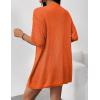 imageZeagoo Lightweight Summer Cardigan for Women Short Sleeve V Neck Crochet Kimonos Loose Open Front Hollow Out Cover UpsOrange